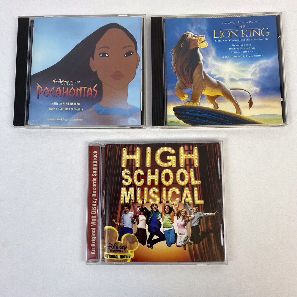 Disney Soundtrack CD Lot of 3 - Lion King, Pocahontas, High School Musical